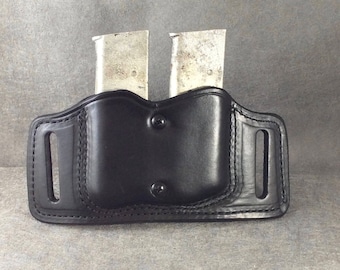 Magazine Pouch Single Stack 45 Cal Leather Custom Built