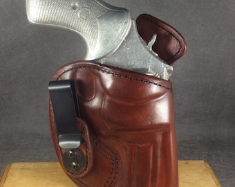 ETW Holsters Ruger GP100 IWB con funda de cuero personalizada oculta y oculta Crimson Trace con protección contra el sudor (Smith & Wesson 686)