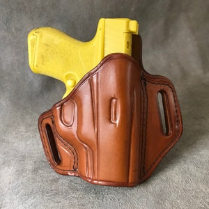 ETW Holsters Kimber R7 Mako OWB Custom Leather Holster, Kimber Mako OWB, Mako R7 OWb, Mako R7 pancake holster, Kimber Mako R7 custom Owb