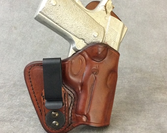 ETW Holsters 1911 Commander IWB, 1911 IWb, 1911 Tuckable Custom holster, 1911 Leather Holster with Sweat Shield, 1911 IWB custom, customholster
