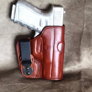 ETW Holsters Glock 19/23/32IWB ,Glock 19 IWB, Glock 19 Concealed Holster, Glock 19 Holster, IWB Glock 23, Glock 19 Custom Leather Holster