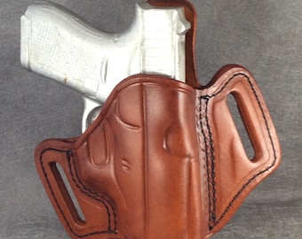 ETW Holsters Glock 43 OWB, Glock 43 Custom OWB, Glock 43 Pancake Holster, Glock 43 Leather Holster, Glock 43 Leather OWb, Glock 43 Holster