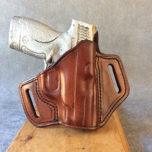 ETW Holsters Smith & Wesson MPShield OWB, MP Shield Custom OWb, mp Shield Leather Pancake Holster 9mm/40cal