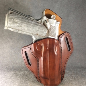 ETW Holsters Kimber TLE/RL 11 1911 Full Size OWb Pancake Custom Leather Holster 5&quot;, Kimber owb, Kimber tle/rl custom owb holster