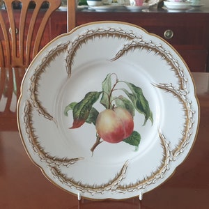 FIJNSTE ROYAL WORCESTER Handbeschilderd bord. Perzik. C 1852. Fantastische staat!