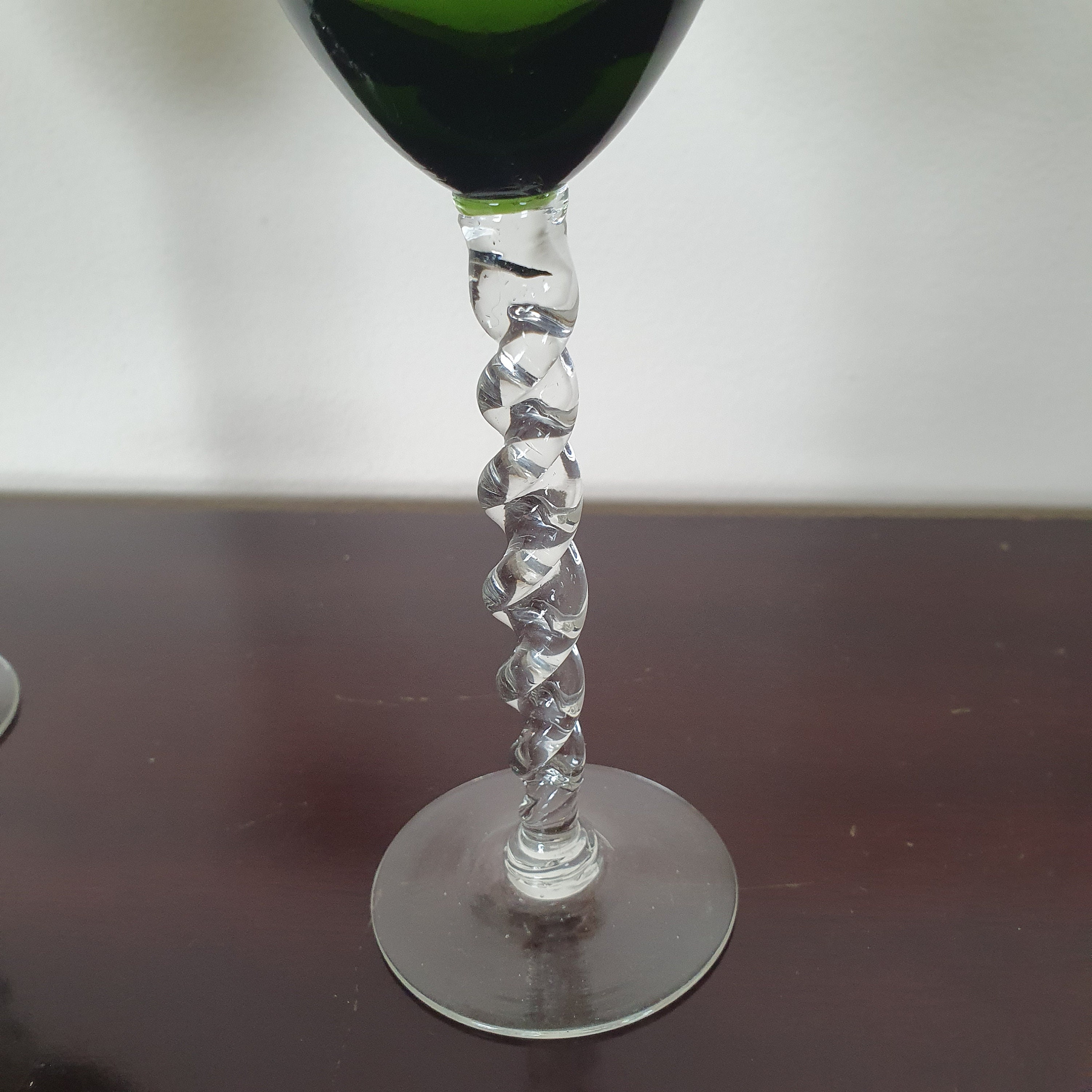 Lovely Pair of VICTORIAN Cordial Glasses. Twisted Stems Etsy