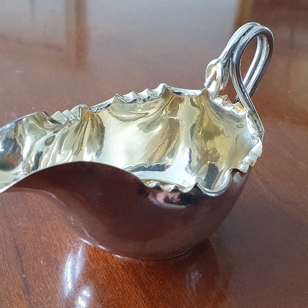 BEAUTIFUL Art Nouveau small solid silver jug. James Dixon & Sons 1890. Matching bowl available.