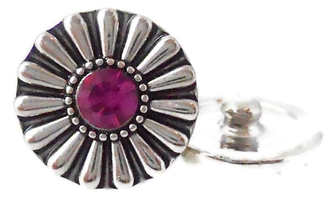 Snap Button Jewelry, Fuchsia Daisy Snap Charm,fits on Ginger Snaps