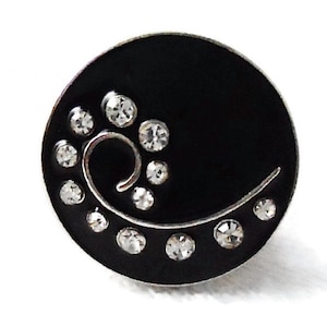 Snap button jewelry,black elegant swirl snap charm,fits on Ginger snaps jewelry,magnolia and vine snaps,18mm,snap jewelry, snaps,
