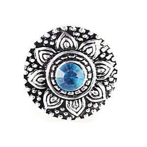 Snap button jewelry, Aqua flower snap charms,fits on Ginger snaps jewelry,magnolia and vine snaps,18mm,snap jewelry,good beads snaps,