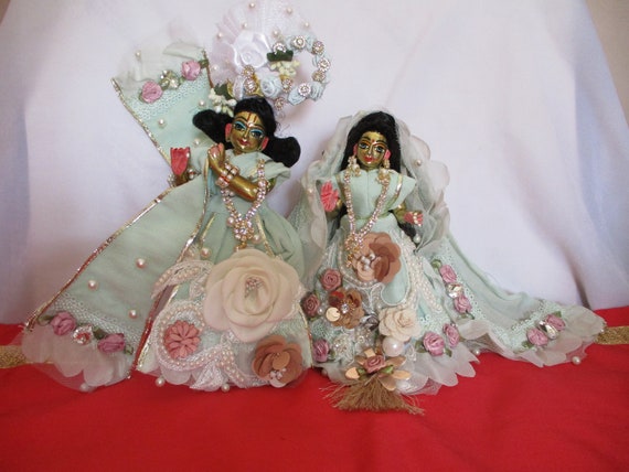 Radha Krishna Brass Idol With Beautiful 