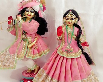 Radha Krishna Brass Idol With Dress and 
