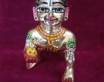 Laddu gopal,statue de laddu gopal,huit murti de laddu gopal en métal,Kanhiya,Cadeaux,Krishna pour Puja,Idole Godees Krishna,Gopal Krishna,Radhekrishna