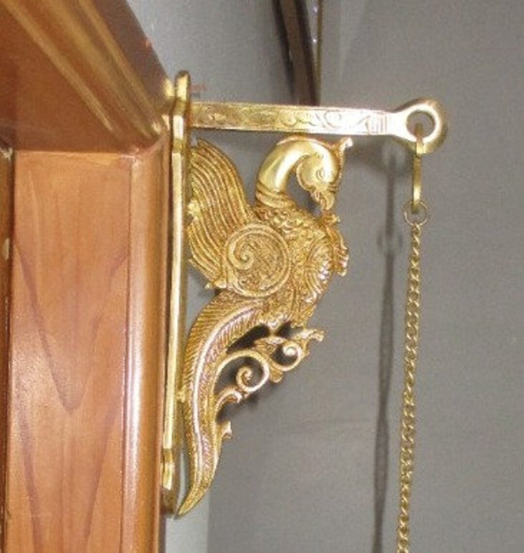 Peacock Brass Wall Bracket for Hanging Lamp or Bell,hanger,bracket,wall
