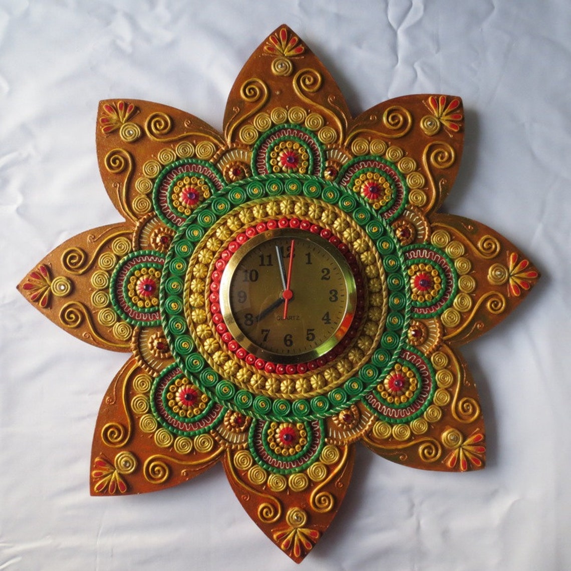 Traditional Wall Clock with few gemstones 16 DIA. Etsy