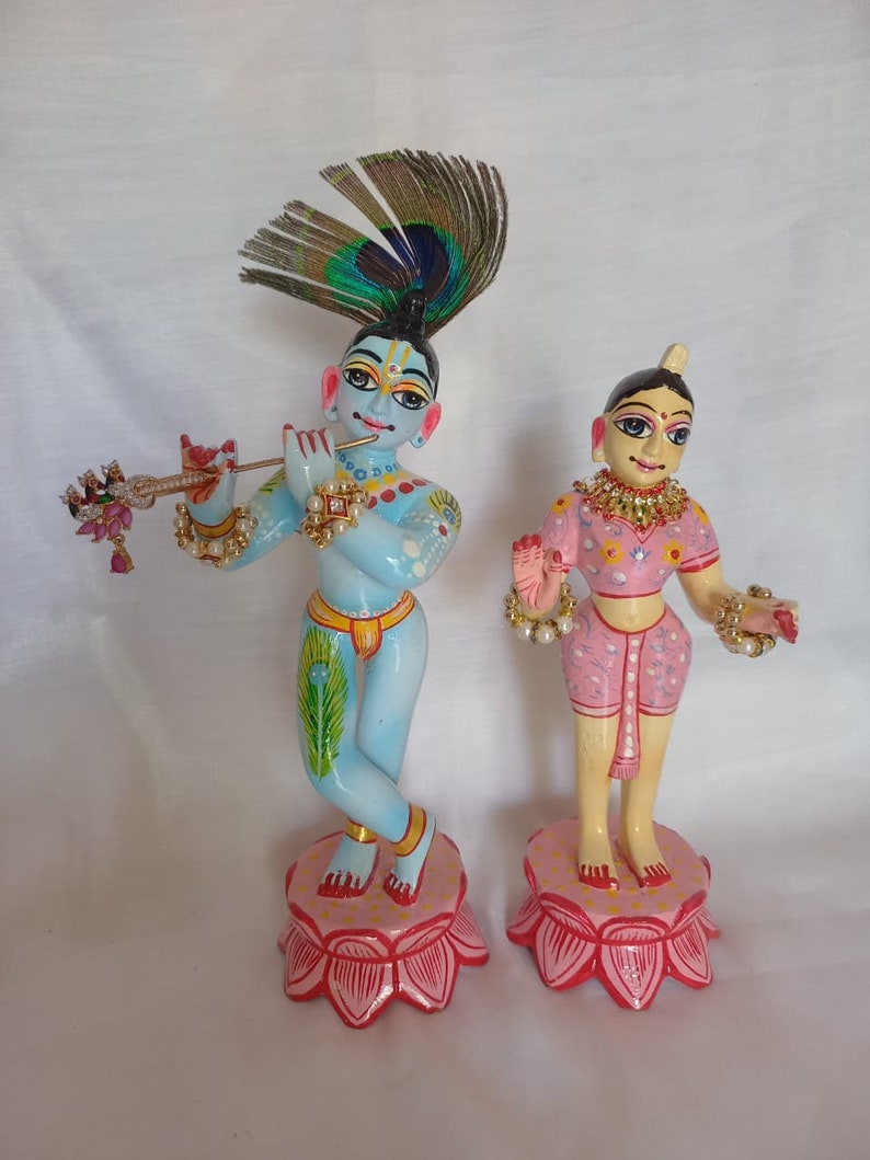 8 Brass Radha Krishna Statue,Radhe Krishna Figurine,Brass RadhaKrishna Sculpture,Hindu Marriage Anniversary gift,Krishna Statue,God of love image 7