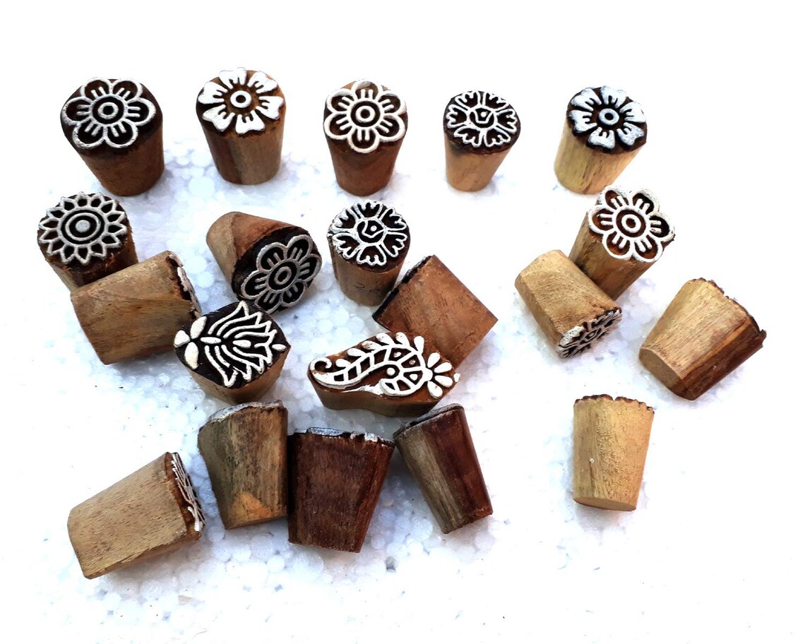 Wooden Printing Block Stamp 1to 2 inches mix for Etsy