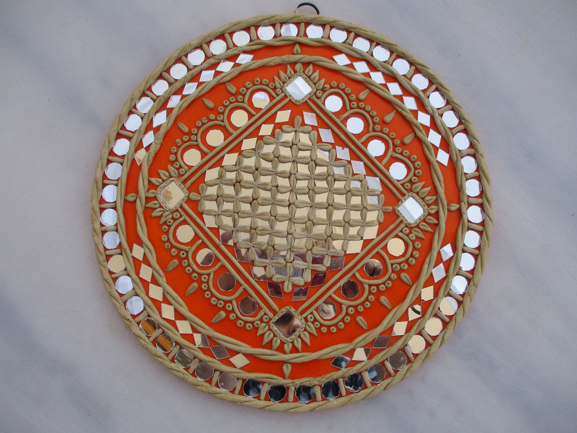 Wall Piece Lipan Art Mud and Mirror Work Mosaic Mirror Etsy