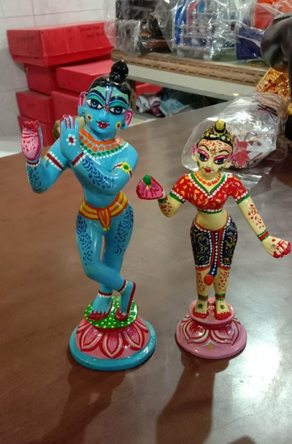 Radha Krishna Brass Idol Home Temple Poojan Use decorative Etsy