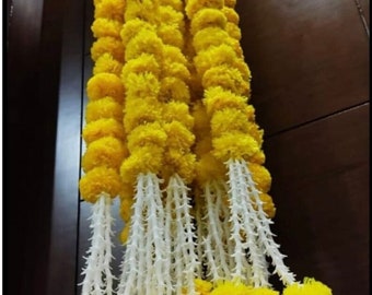 Express,Indian Wedding Garland with Rajanigandha Bunches Wall Hanging,Lily Hangings Marigold Flower,Temple,Stage,Diwali Haldi Décor,Hangings