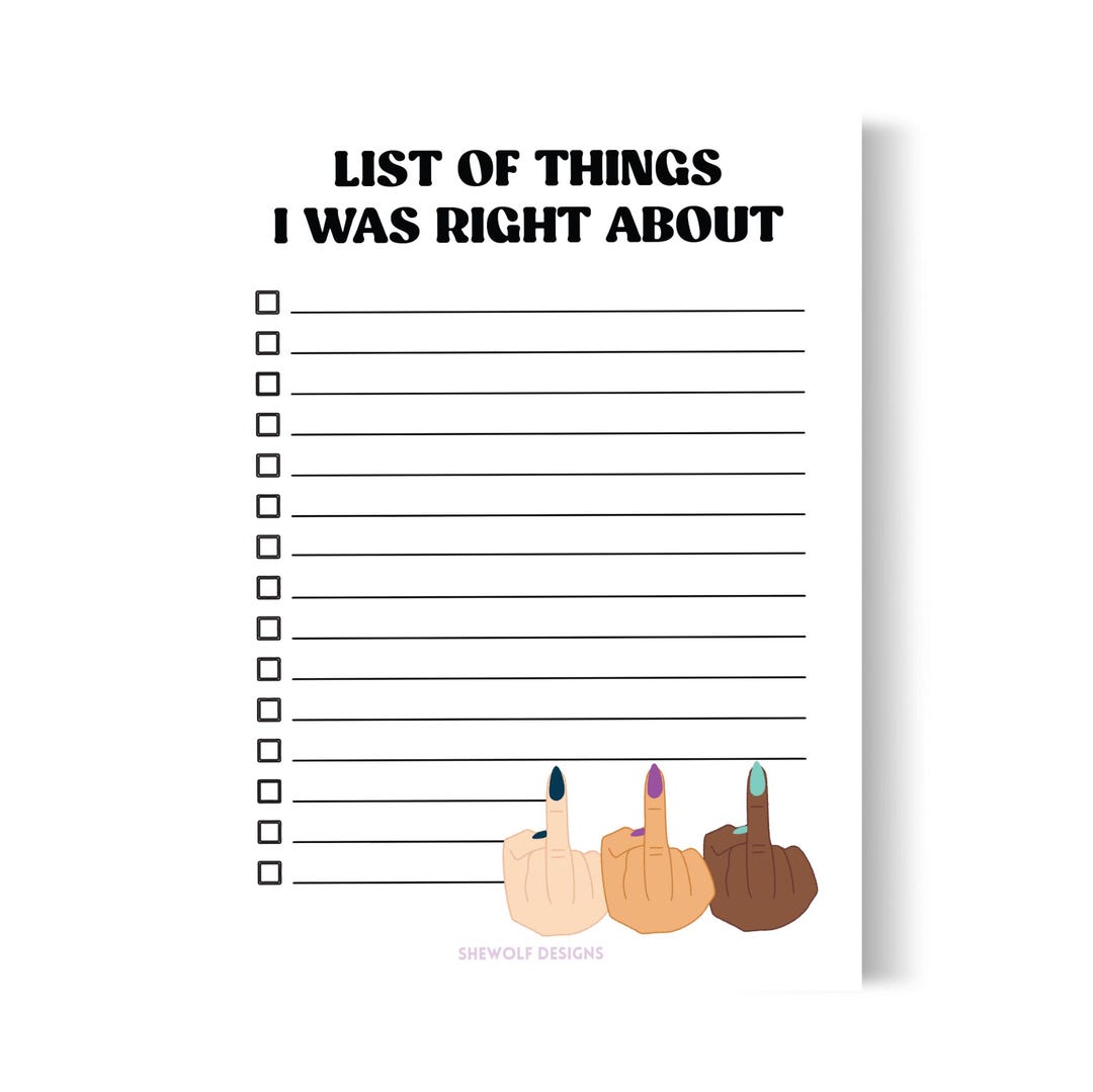Middle Finger Sticky Notepad Snarky Middle Finger Notepad | Funny Mother's Day Gift | Sassy Femme ...