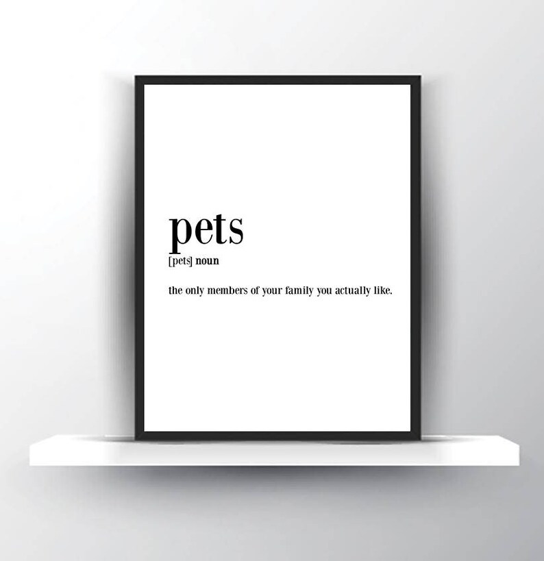 Pets Dictionary Art Definition Print Pet Lover Gift | Etsy