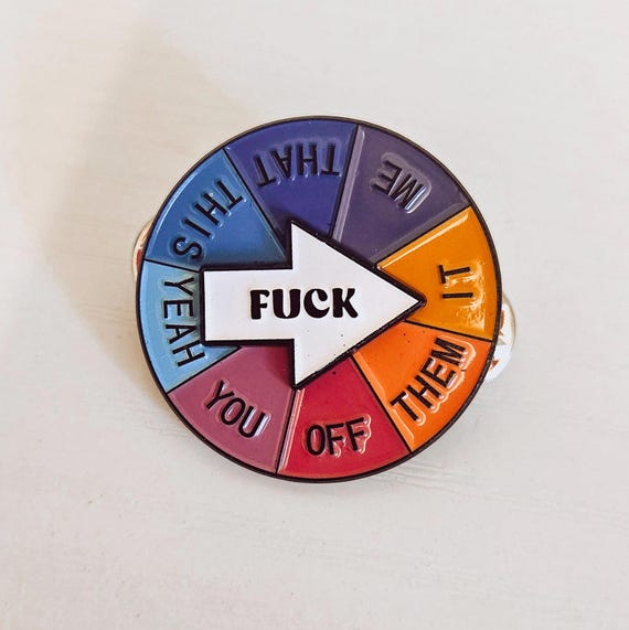 Fuck Everything Spinning Pin | Interactive Sarcastic Adult Humor Gift for Friends, Coworkers & Self Care