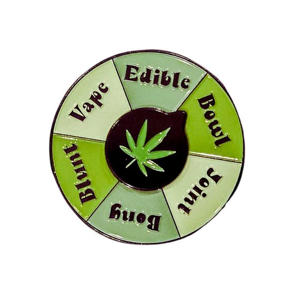 Let's Get High Spinning Pin | Interactive 420 Stoner Gift & Weed Accessory for Potheads, Lanyards, Dispensary