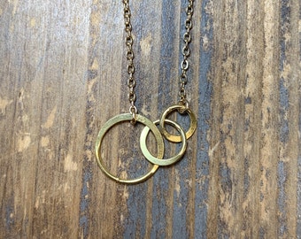 Gold Infinity Circle Pendant on 14K Gold Filled Chain | Gold Circles Necklace, Infinity Necklace handmade boho jewelry gifts for women