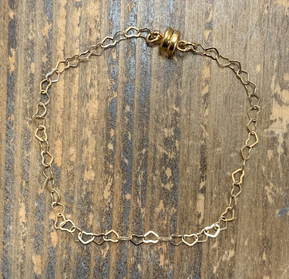 Gold Heart Link Bracelet Simple Gold Heart Bracelet for Etsy UK