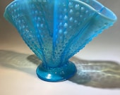 Fenton Hobnail Opalescent Blue Fan Vase