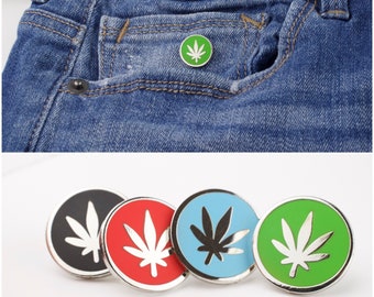 Marijuana enamel pin - silver cannabis pins - weed accessories - pin flair - green pin - stoner gift - aqua - black 420 pin - red pot pin
