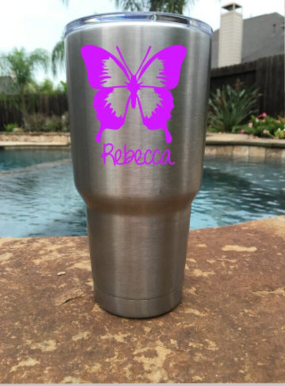 Personalized Butterfly Vinyl Decal for YETI Corkcicle RTIC Etsy
