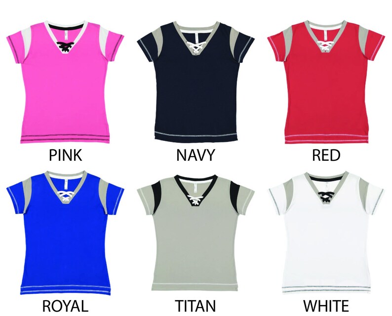 Custom Glitter Football Heart Women/'s V-Neck Football Style Shirt Amazing Spirit Wear Football Shirt