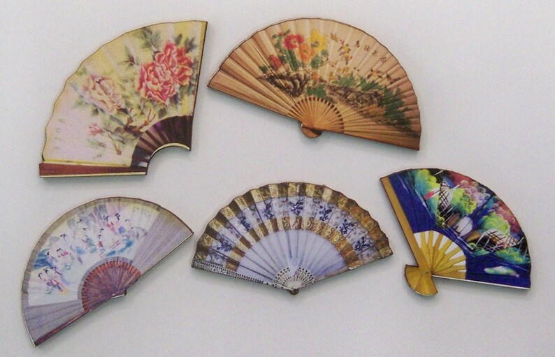 12 x wooden hand fans Etsy