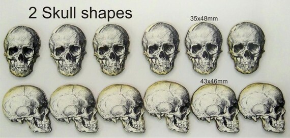 Skulls 2 Different Shapes 12 X In The Pack Etsy Australia