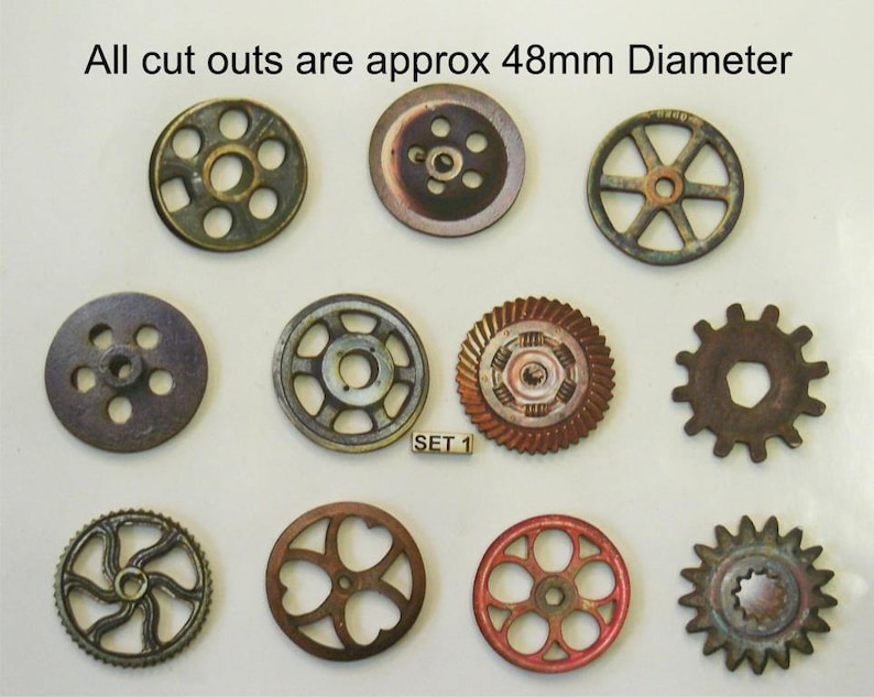 GEARS COGS and PULLEY'S. set 1 Pkt. of 11 Wood Cut Etsy