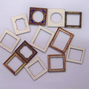 Picture Frames. photo of Miniature Frames on wood. Attach your own picture. 12 x laser wood cuts. image 5