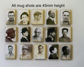 MUGSHOTS. If you spot a relative we can create a portrait in a frame.  15 charmers in a packet.