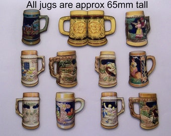 German Style Beer Mugs. 11 x wood graphic cut outs.