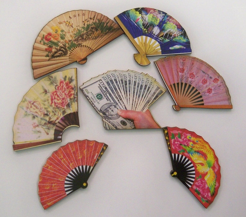 12 x wooden hand fans Etsy