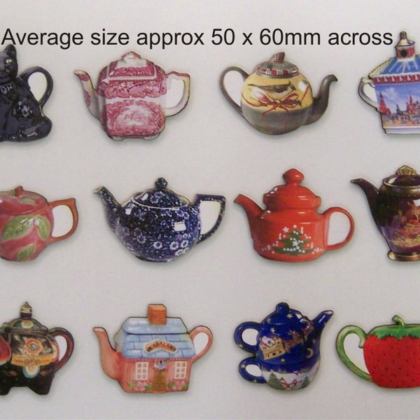 Teapots with a traditional look. You will get  12 designs in pack.