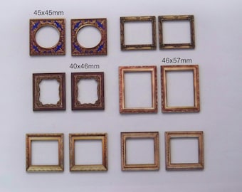 Picture Frames. photo of  Miniature Frames on wood.  Attach your own picture.  12 x laser wood cuts.