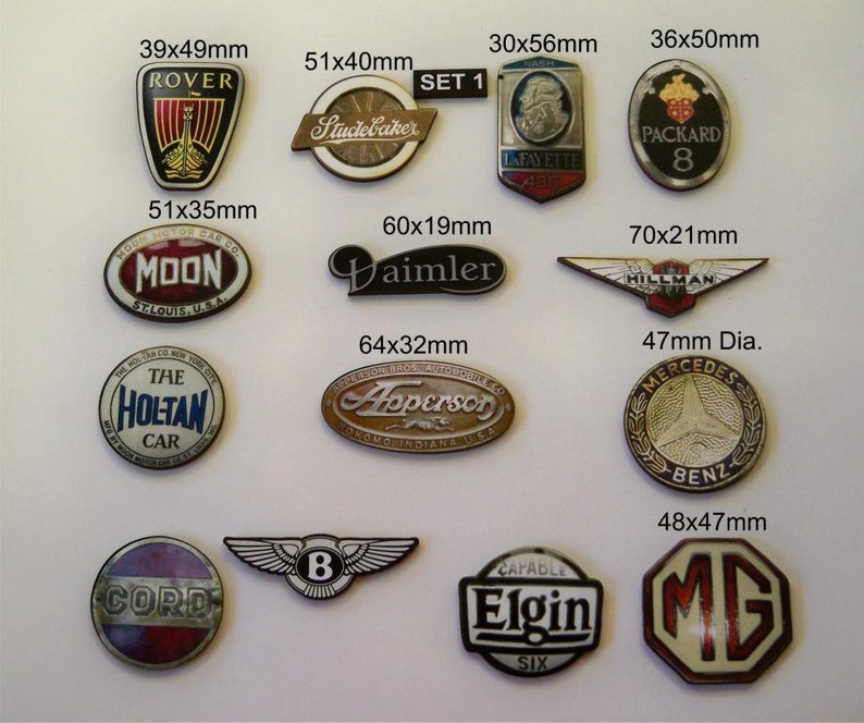 Car Badges, Classic car badge..14 x laser wood cuts in a pack SET 1 image 1