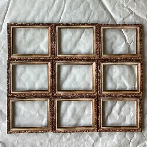 Miniature Rectangle Frames. 9, Laser woodcut outs. Attach your own art.