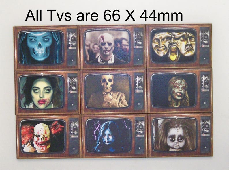 Horror Show on TV 9 X Woodcuts with Horror Channel Programs