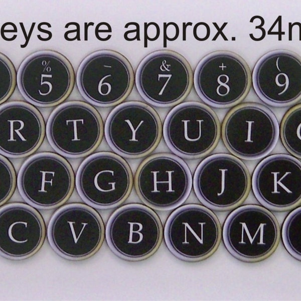 42 X Retro Typewriter Keys in wood