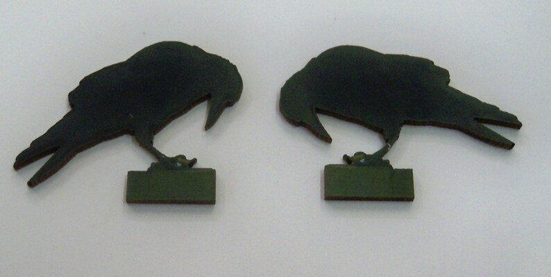 A packet of 12 x woodcuts Black Bird Black Crows and Ravens
