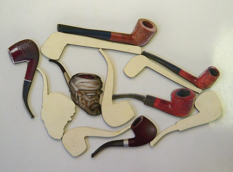 SMOKING PIPES. Traditional Looking Woodcuts 12 Pipe Cutouts Etsy
