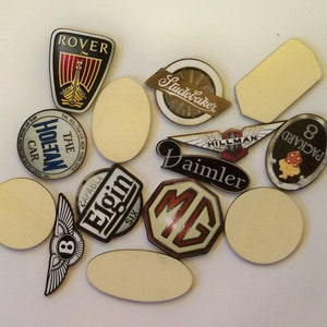 Car Badges, Classic car badge..14 x laser wood cuts in a pack SET 1 image 9